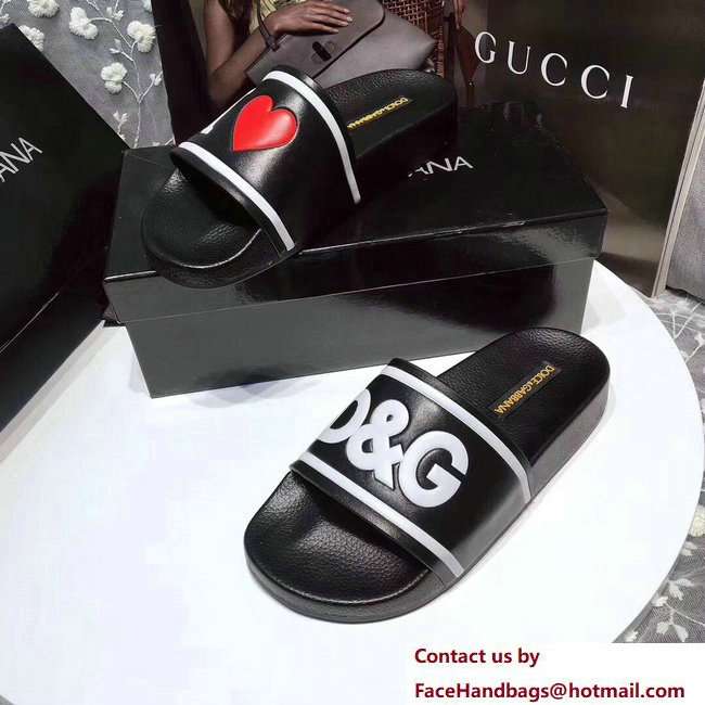 Dolce  &  Gabbana I Love D & G Slippers Black 2018